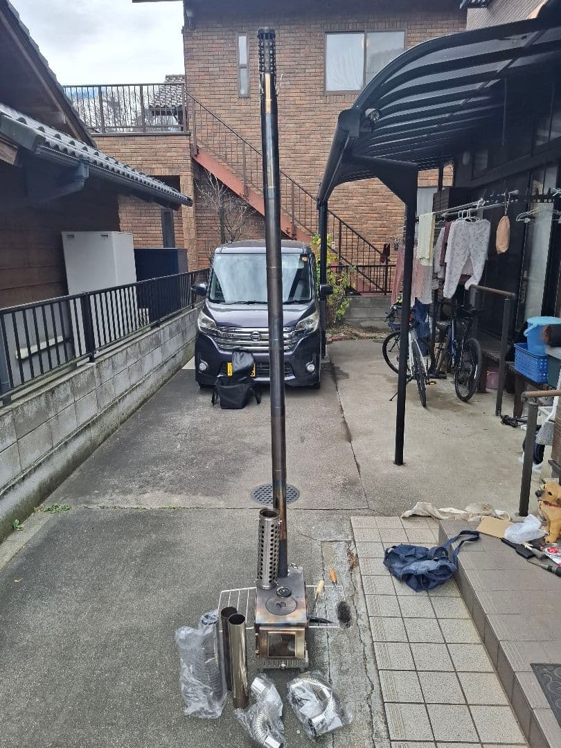 SENQI OUTDOOR 薪ストーブ 一式セット収納バッグ・煙突パーツ多数付き