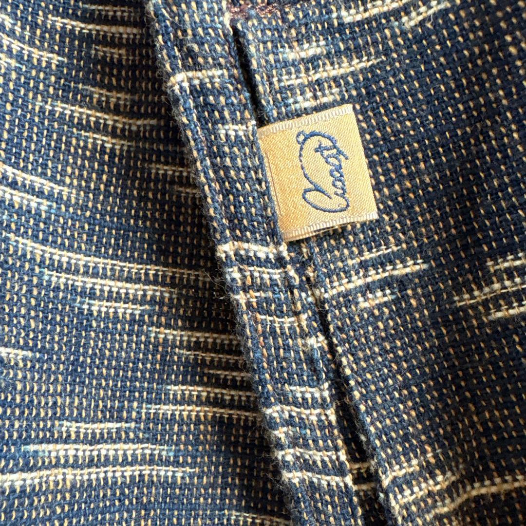 うさとの服  usaato ヘンプコットン 紫絣 フード付コート新品タグ付