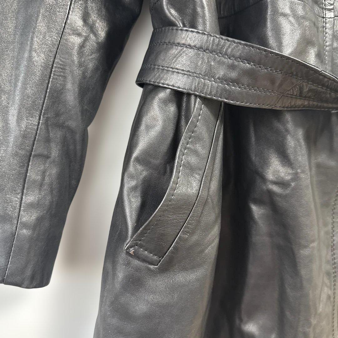 ヴィンテージ リアルレザー ロングコート 牛革 XL ライナー付 90s 80年