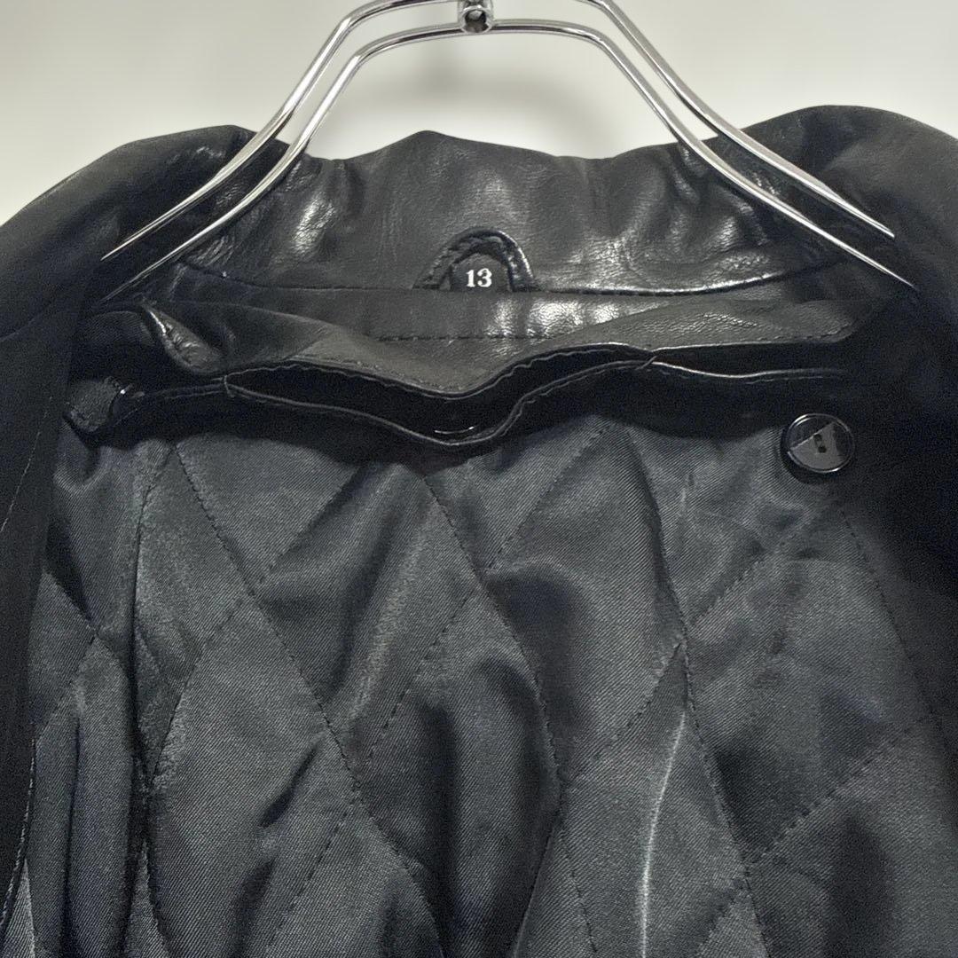 ヴィンテージ リアルレザー ロングコート 牛革 XL ライナー付 90s 80年