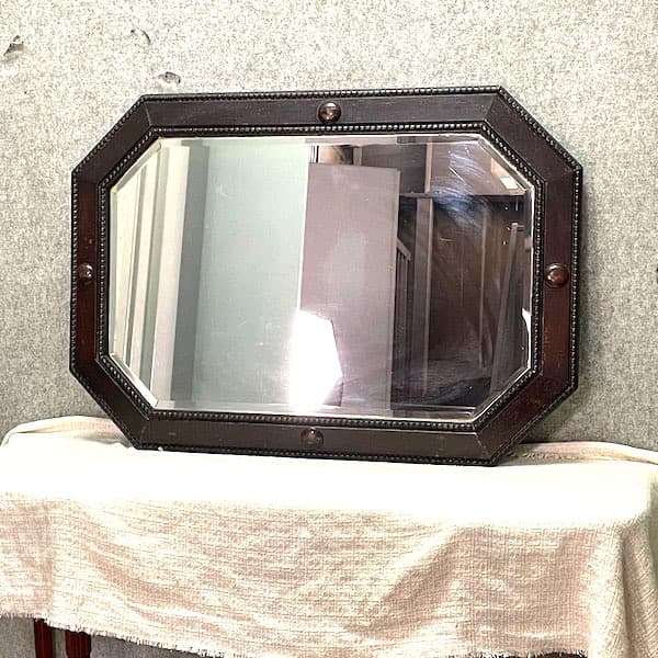 イギリスアンティーク　ウォールミラー　壁掛け鏡　木製フレーム