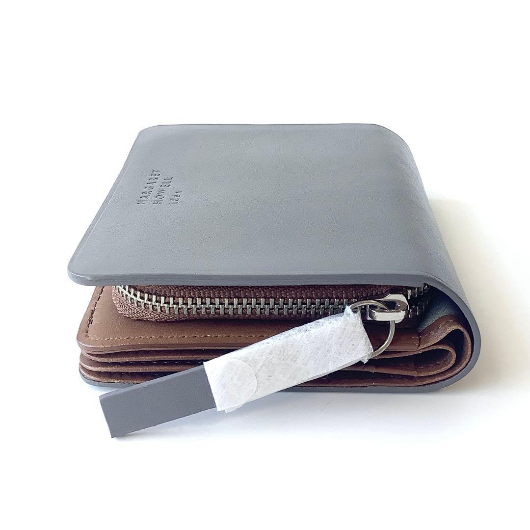 新品★マーガレットハウエル★新ベンジャミンラウンドファスナー2つ折財布★グレー