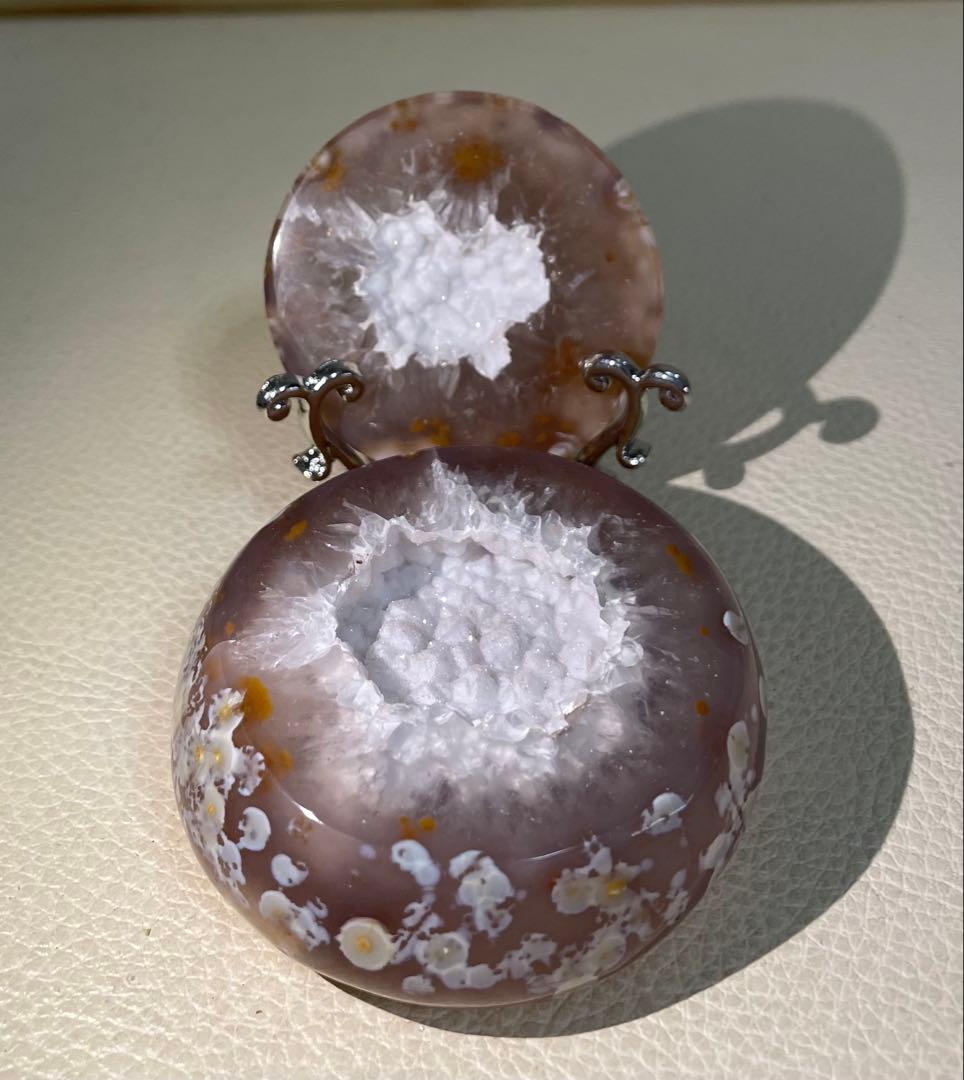 トレジャー瑪瑙 ドゥルージーアゲート 聚宝盆 雪模様 シュガー パワーストーン