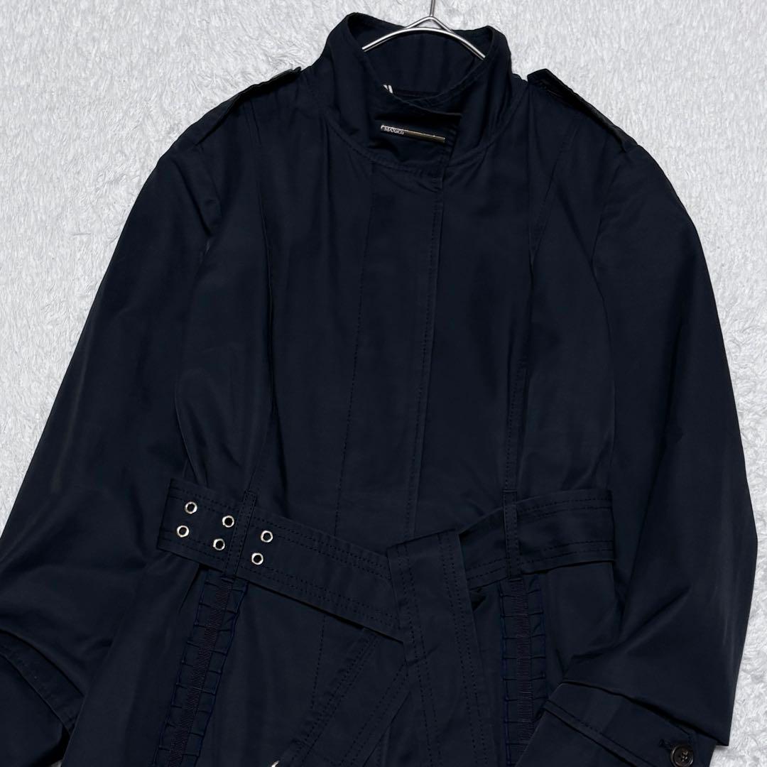 希少 マックスマーラ Max&co フリル 比翼 スプリング コート ロゴ 金具