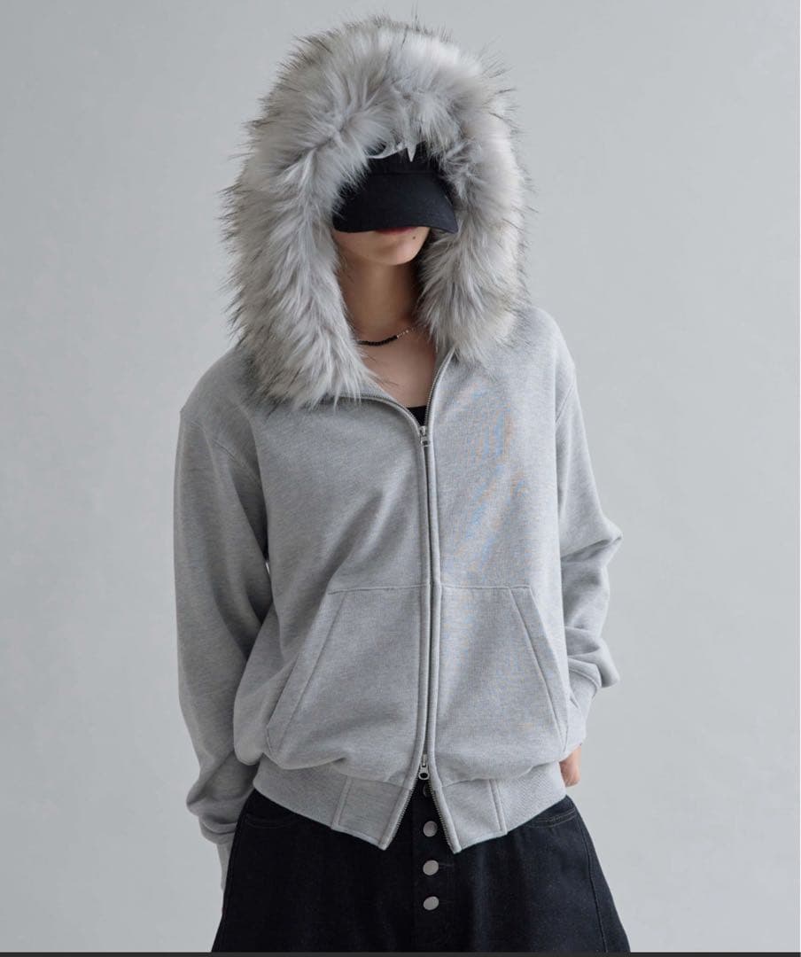 EPNK ファー付きパーカー グレー　完売品