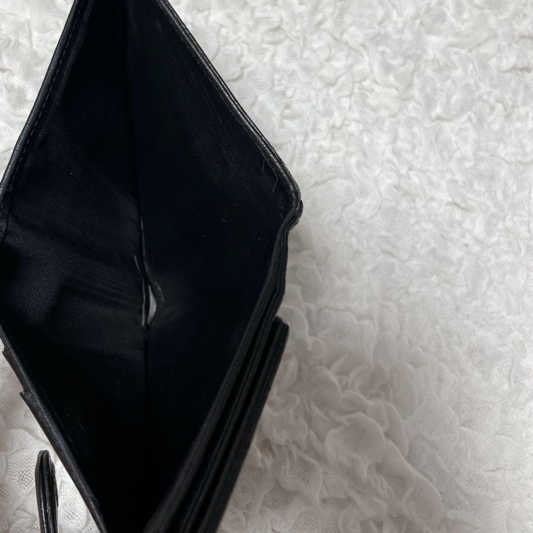 CHANEL✨シャネル キャビアスキン 折り財布 ココマーク ブラック