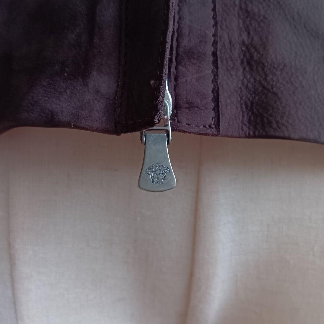 VERSACE レザージャケット ダークブラウン