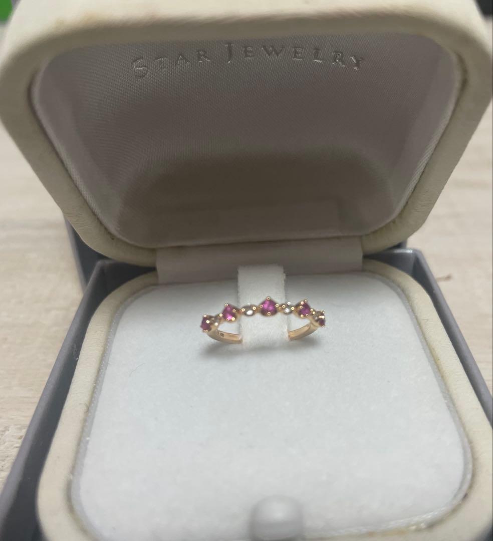 ❤️Star jewelry❤️K18PGジュエリーピンクサファイアピンキーリング❤️