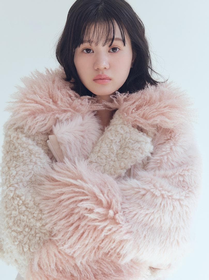 の*の様 【新品】FUR FUR エコファーライダースジャケット PNK フリー