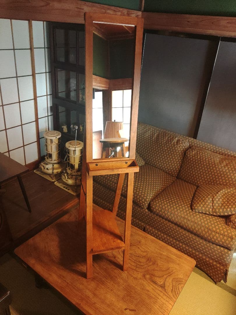 希少　アダストリア　スタンドミラー　天然木　姿見　鏡　レア　レトロ