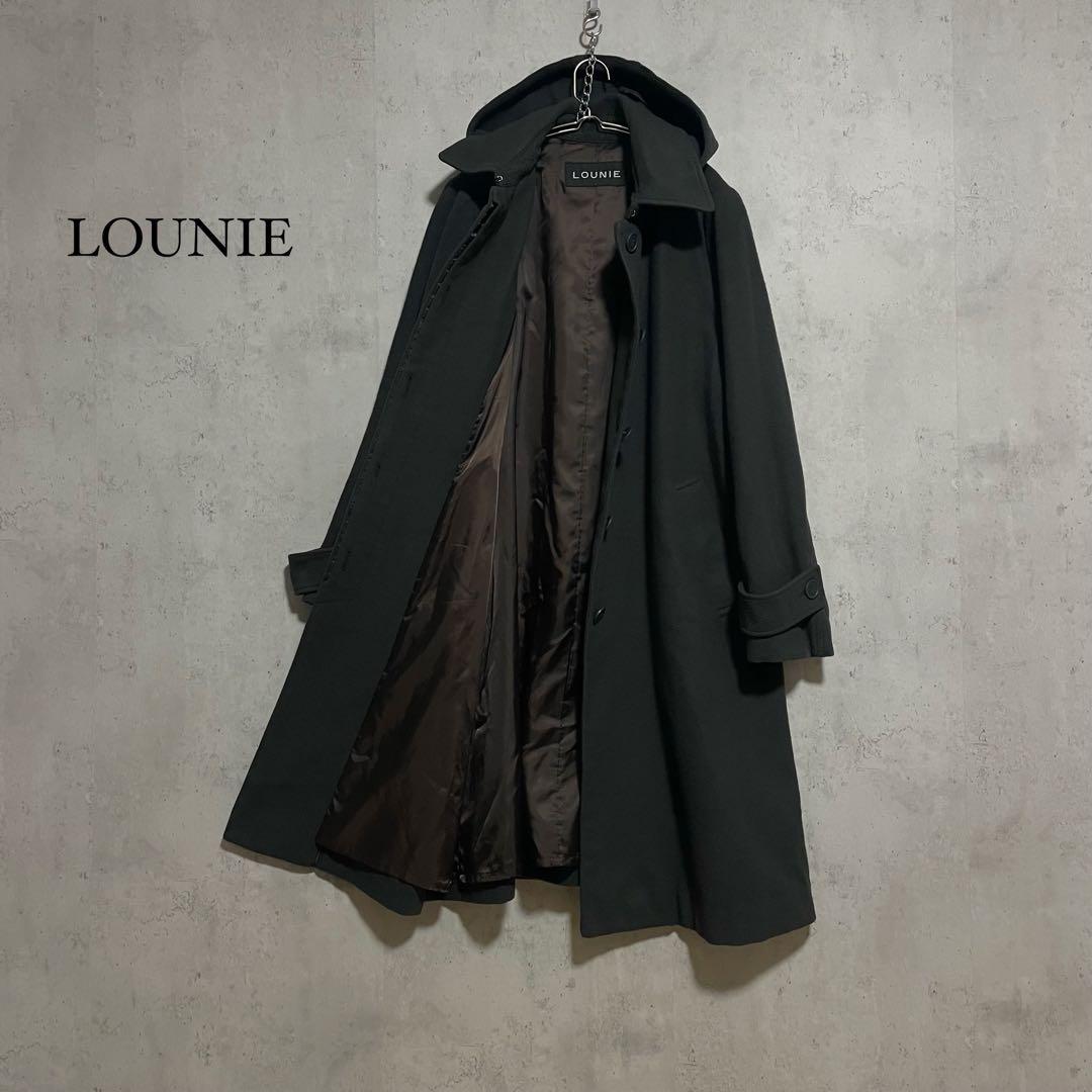 ルーニィ　LOUNIE フード付ステンカラーコート　チャコール