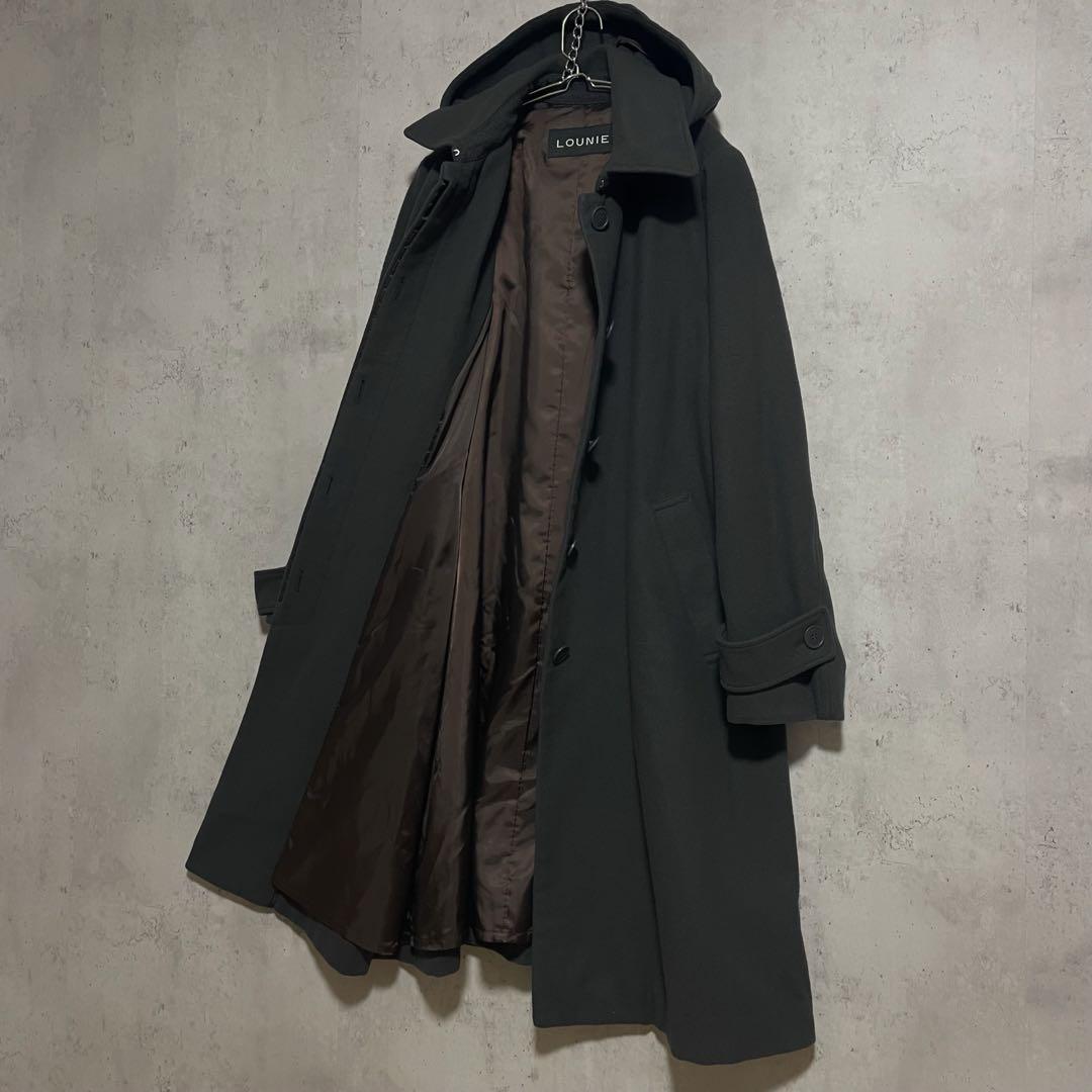 ルーニィ　LOUNIE フード付ステンカラーコート　チャコール