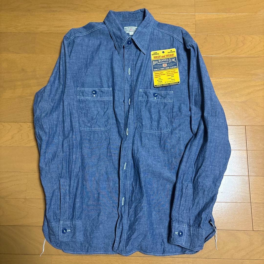 Buzz Rickson's シャンブレーシャツ Ｌ 16½ BR25995