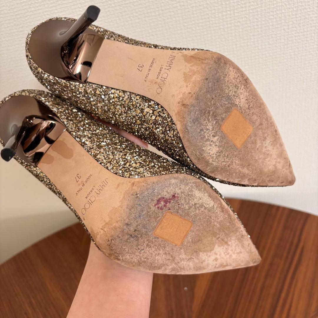 chipi様【美品】JIMMY CHOO アンティークゴールド グリッター