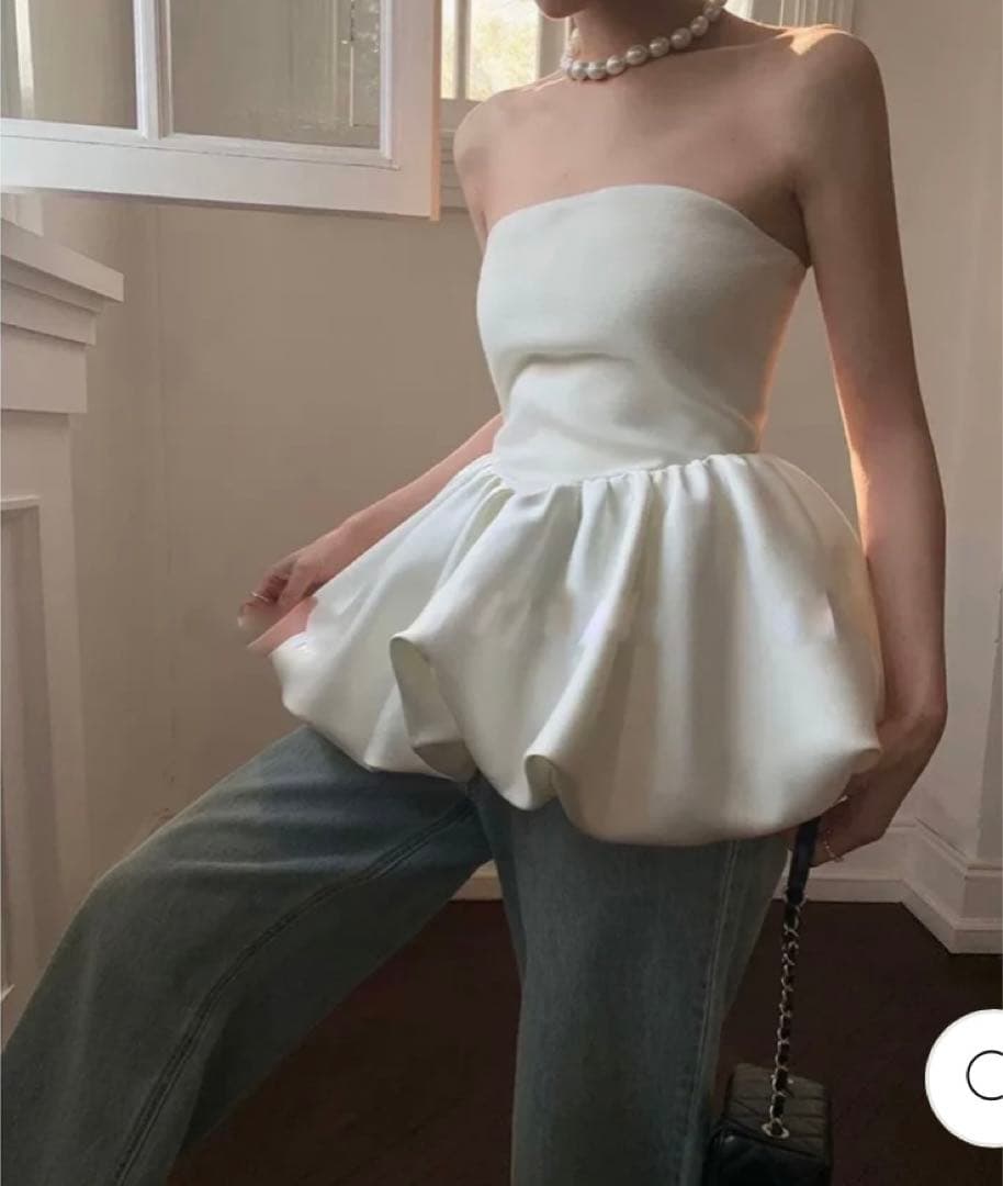 TORUGATO チューブトップぺプラムトップス