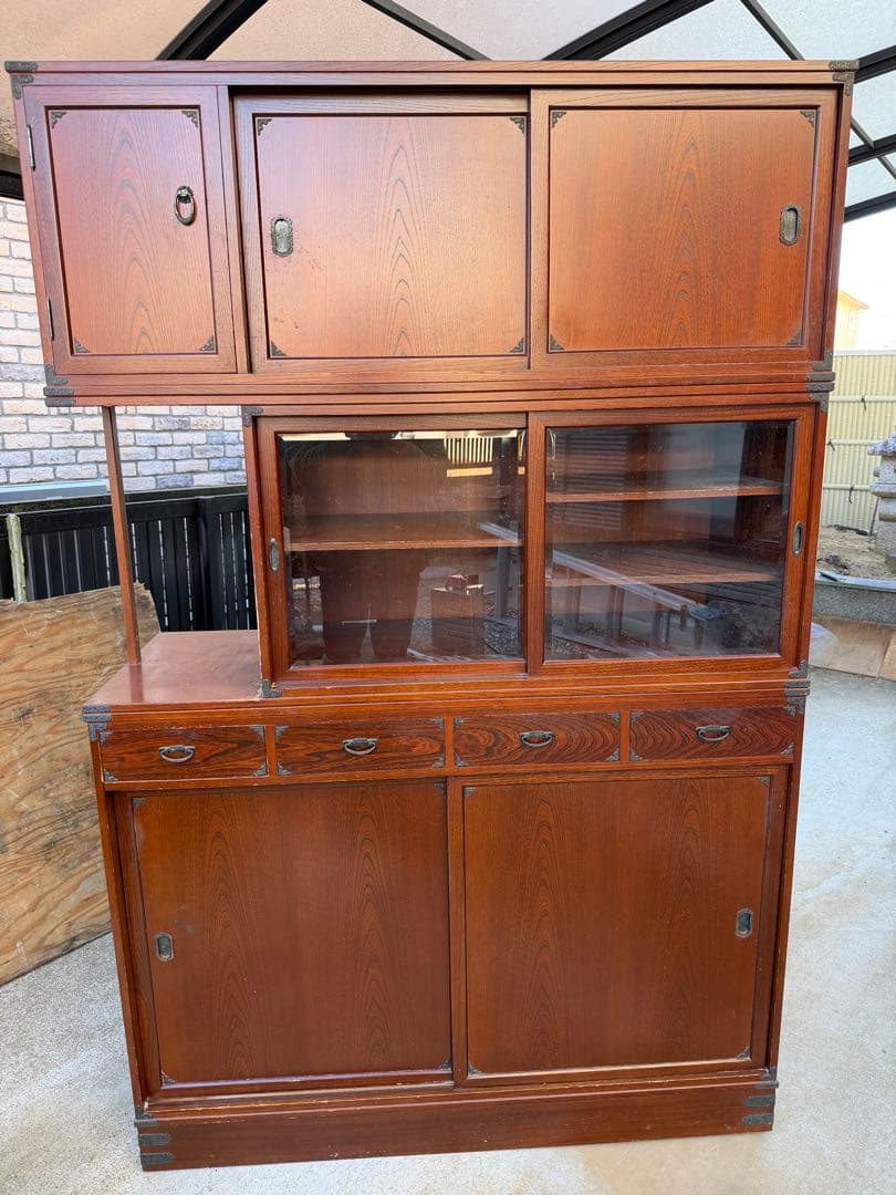 民芸家具 茶棚 茶箪笥 飾り棚 和家具 キャビネット レトロ 水屋箪笥