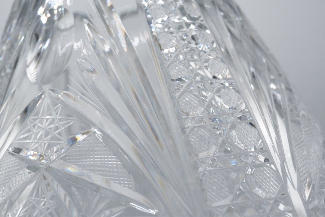 希少　大型 バルソビア ハンドカット クリスタル花瓶　ポーランド製