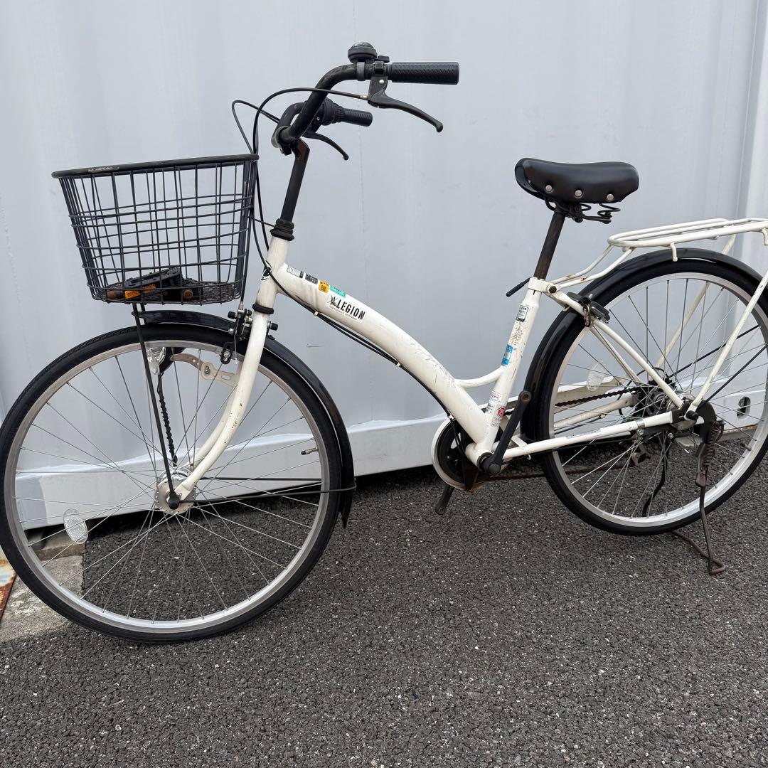 【都内/千葉引取】ママチャリ26インチ自転車 カゴ/鍵/6段変速/オートライト付