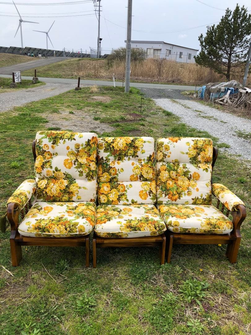 オールドカリモク 希少 3人掛けソファ 美品 カタカナカリモク 右アーム 1脚