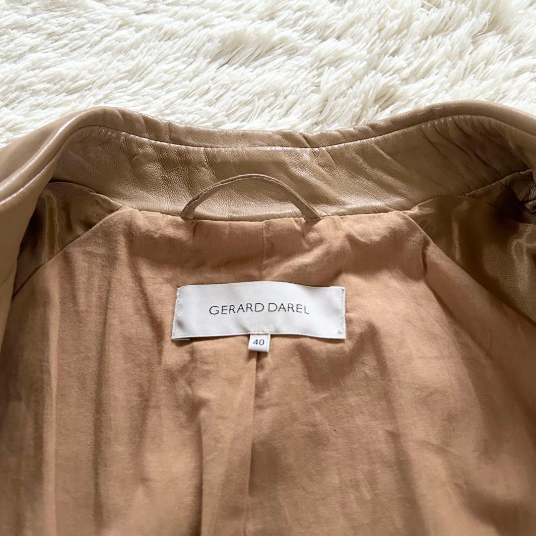 GERARD DARELラムレザーコート ロング ベルト ベージュ 40
