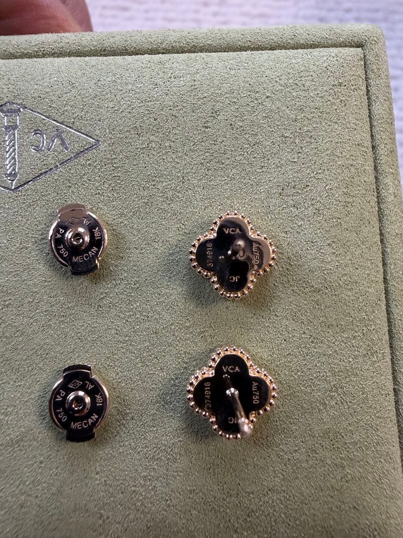 美品 ヴァンクリーフ&アーペル スウィート アルハンブラ ピアス カーネリアン