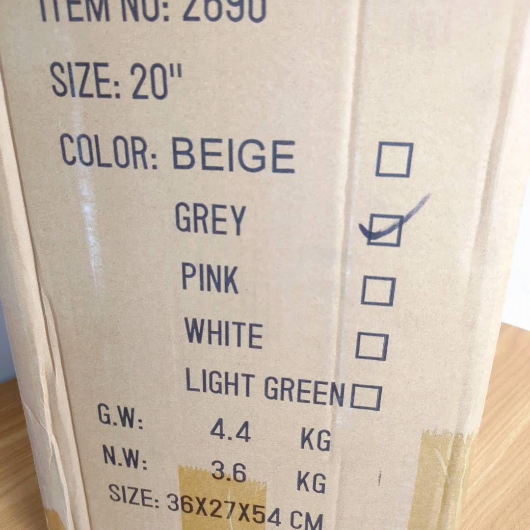 キャリーケース 子どもが乗れる グレー 40L 20インチ ネットバッグ付