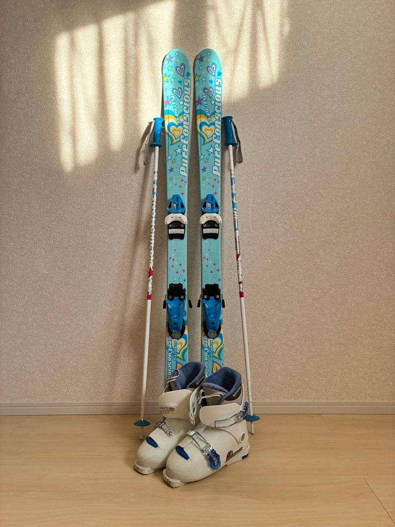 スキー板+ブーツ＋ストック付き【送料込】