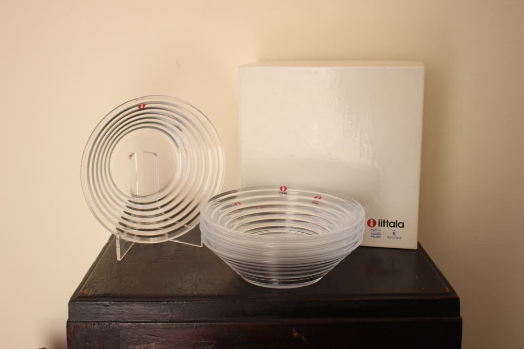 未使用・箱入　　イッタラ　アイノ・アアルト　ボウル　クリア　５枚
