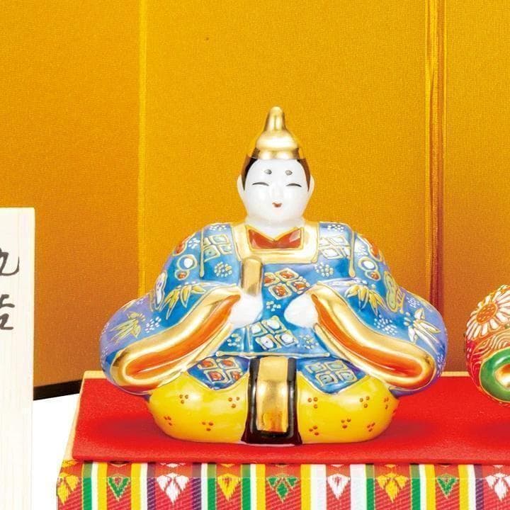 高級　九谷焼　雛人形　九谷長峰　青盛　お雛様　雛飾り　新品　ひな祭り　置物　人形