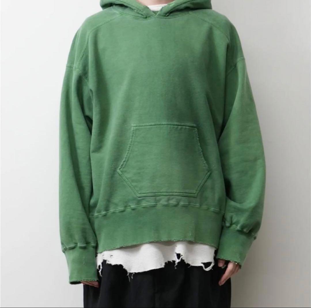 ANCELLM 25SS DYED DAMAGE HOODIE GREEN 新品