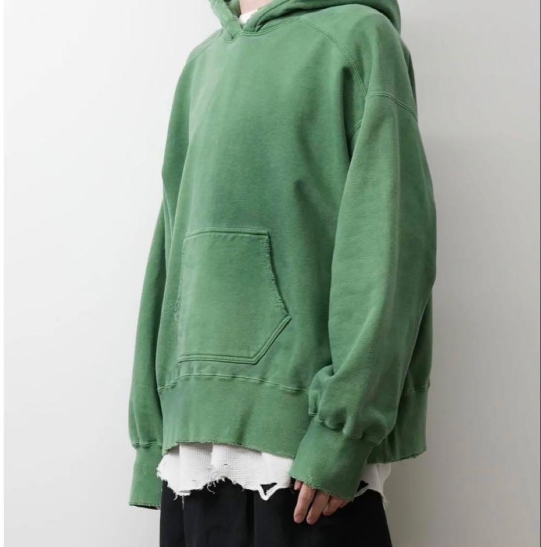 ANCELLM 25SS DYED DAMAGE HOODIE GREEN 新品