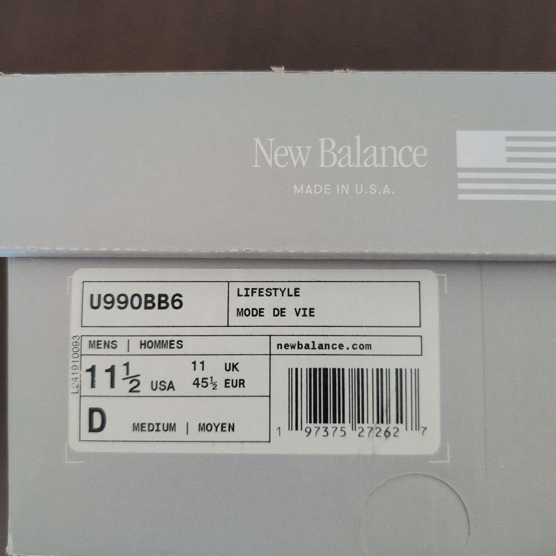 New Balance U990BB6 トリプルブラック 29.5 スニーカー