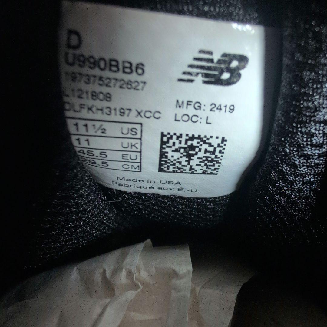 New Balance U990BB6 トリプルブラック 29.5 スニーカー