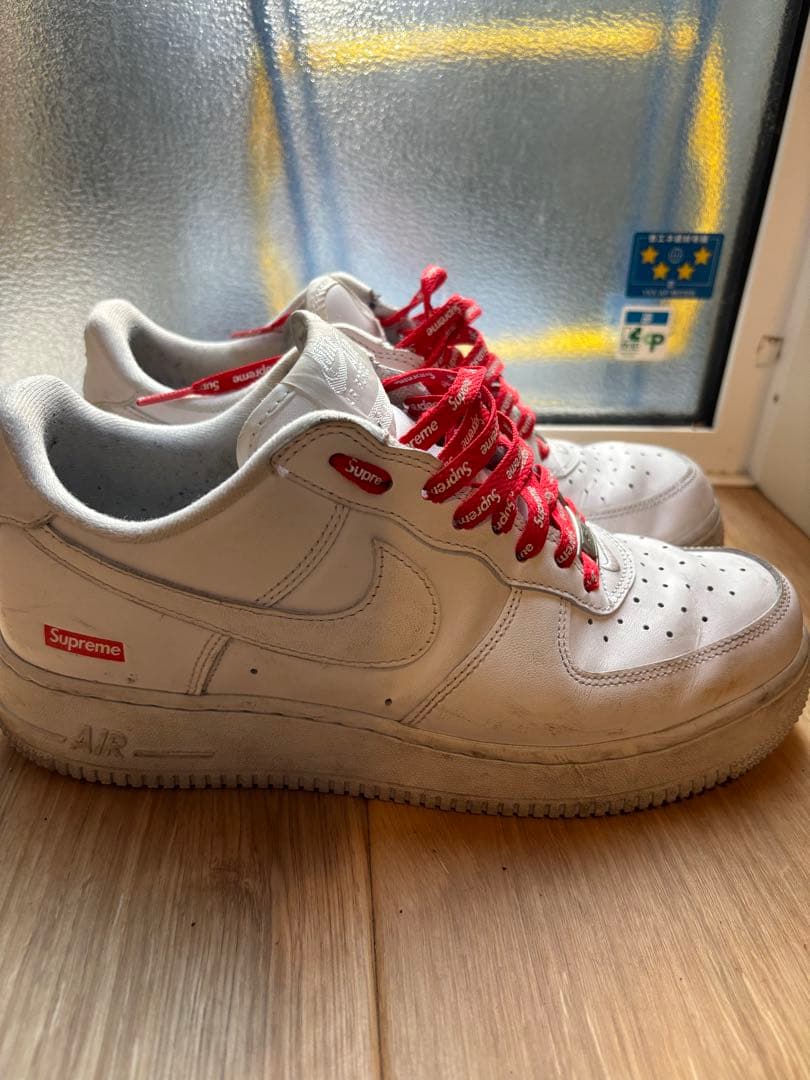 Nike Air Force 1 ホワイト Supremeシューレース付き