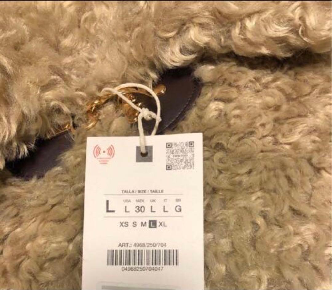 ZARA トグルボタンフェイクファージャケット　L