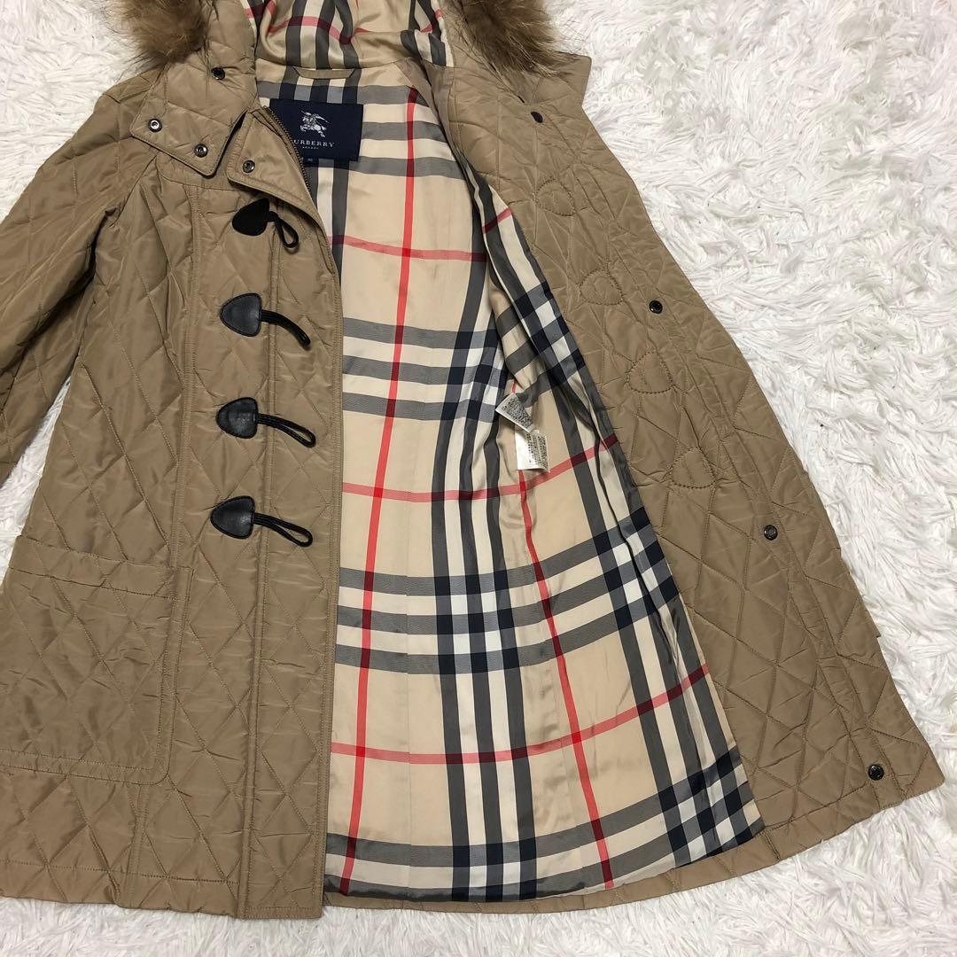 バーバリー　ダッフルコート　キルティング　ファー付