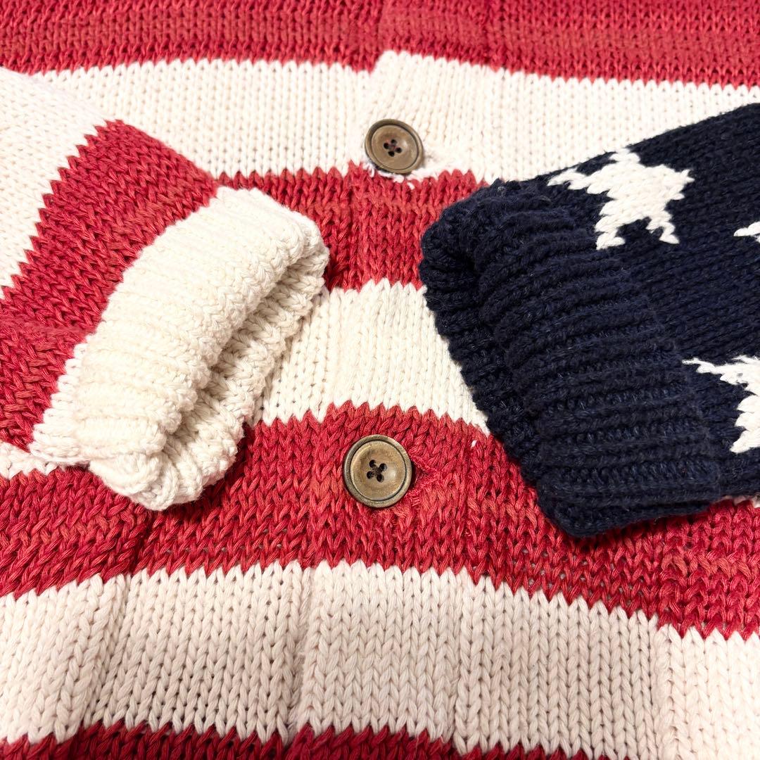 【超希少✨シルク×麻×カシミヤ混✨】POLO 星条旗ショールカラー カーディガン