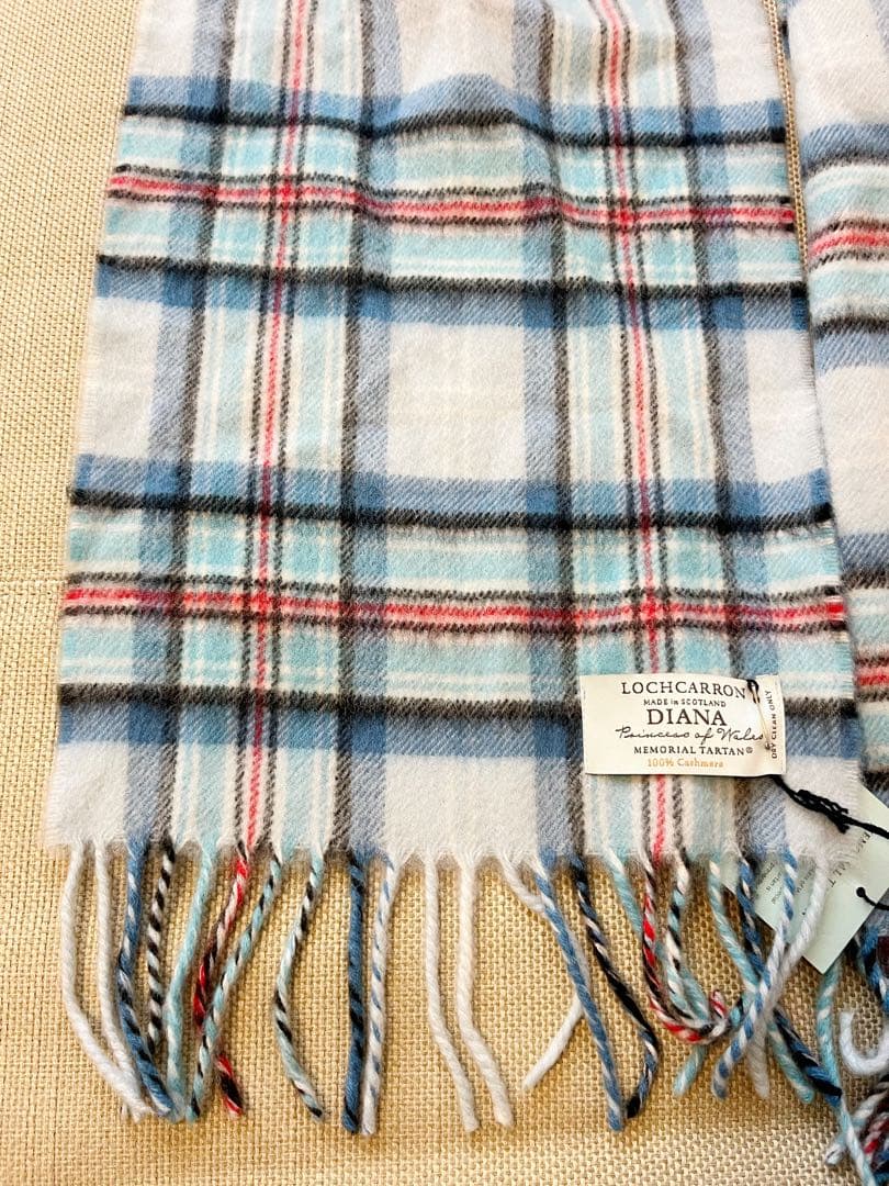 【未使用品LOCHCARRON】ダイアナ妃 カシミヤ100%マフラー