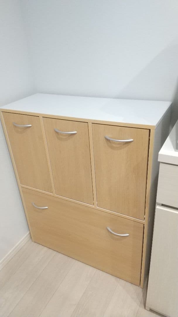 ダストストッカー大２小３空き缶ゴミ分別木目未使用