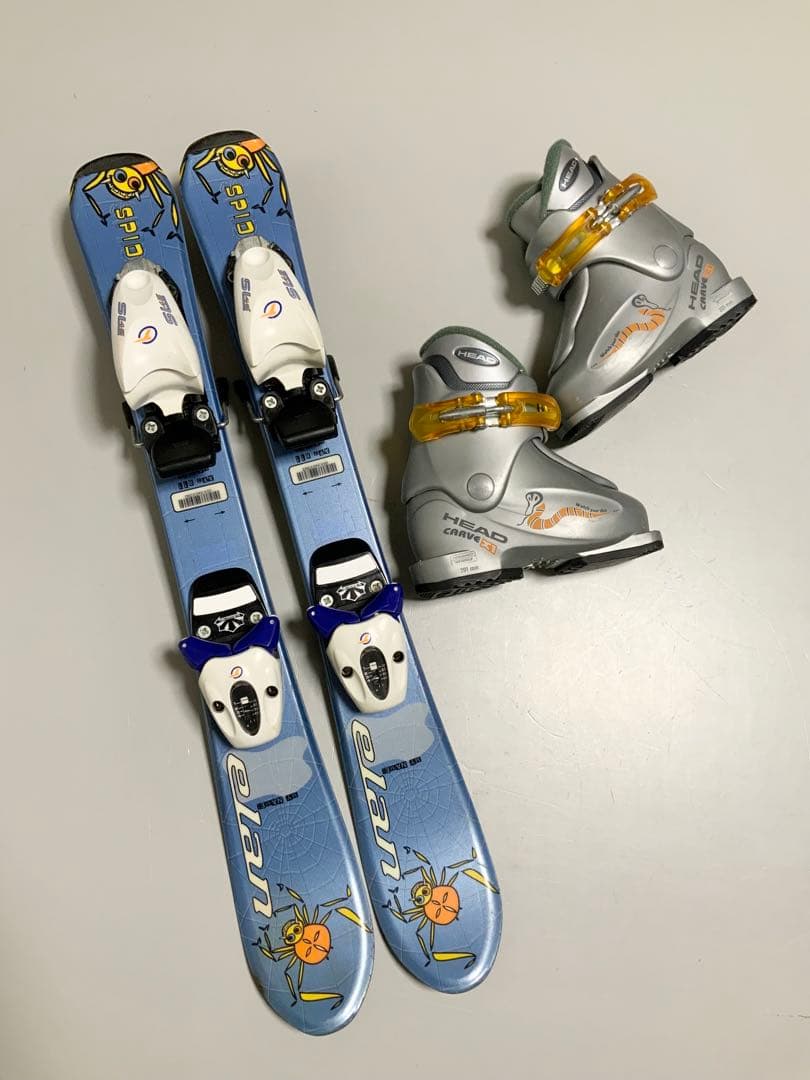 ジュニアスキー 3点セット　エラン　板70cm／ブーツ15cm-16.5cm