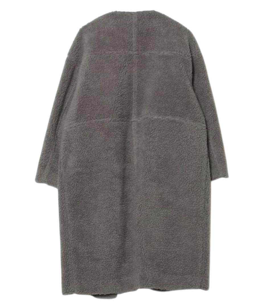 【美品】RIM ARK ノーカラーボアコート リムアーク　ロングコートク