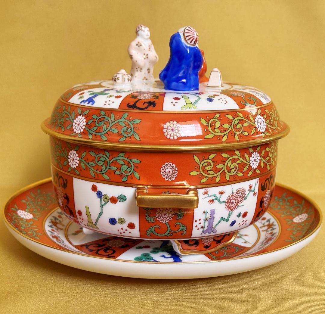ヘレンド シノワズリ 西安の赤ゲデレ 茶会ボックス スターペインター作品