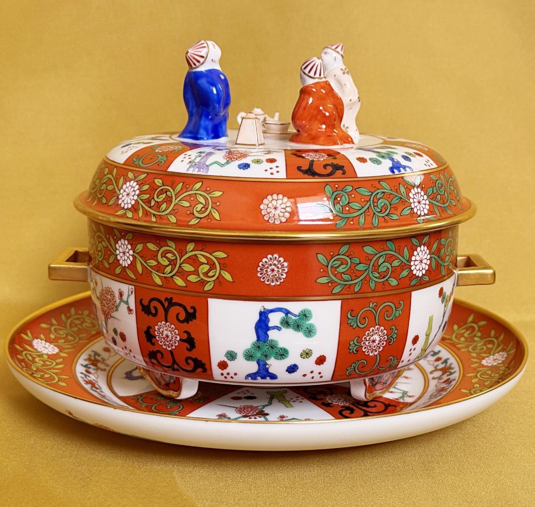 ヘレンド シノワズリ 西安の赤ゲデレ 茶会ボックス スターペインター作品