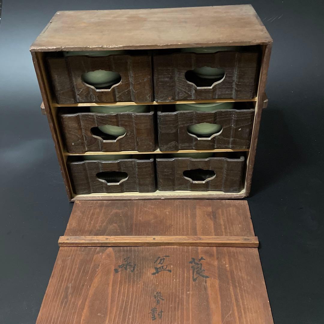 明治時代　桑の木の煙草盆　6組　共箱付き