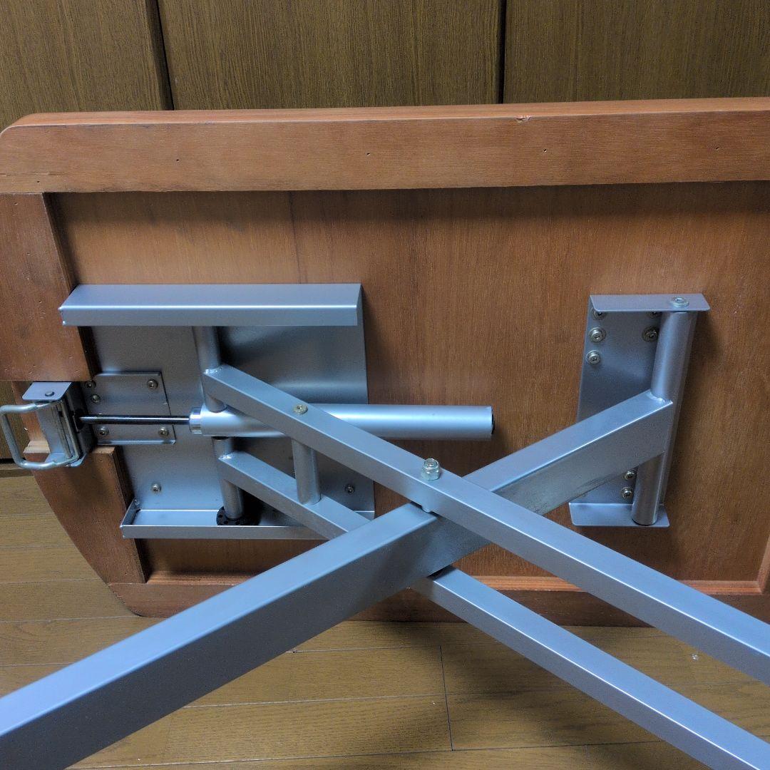 値下げ折りたたみ式昇降ダイニングテーブル 楕円形木製　高さ自由自在