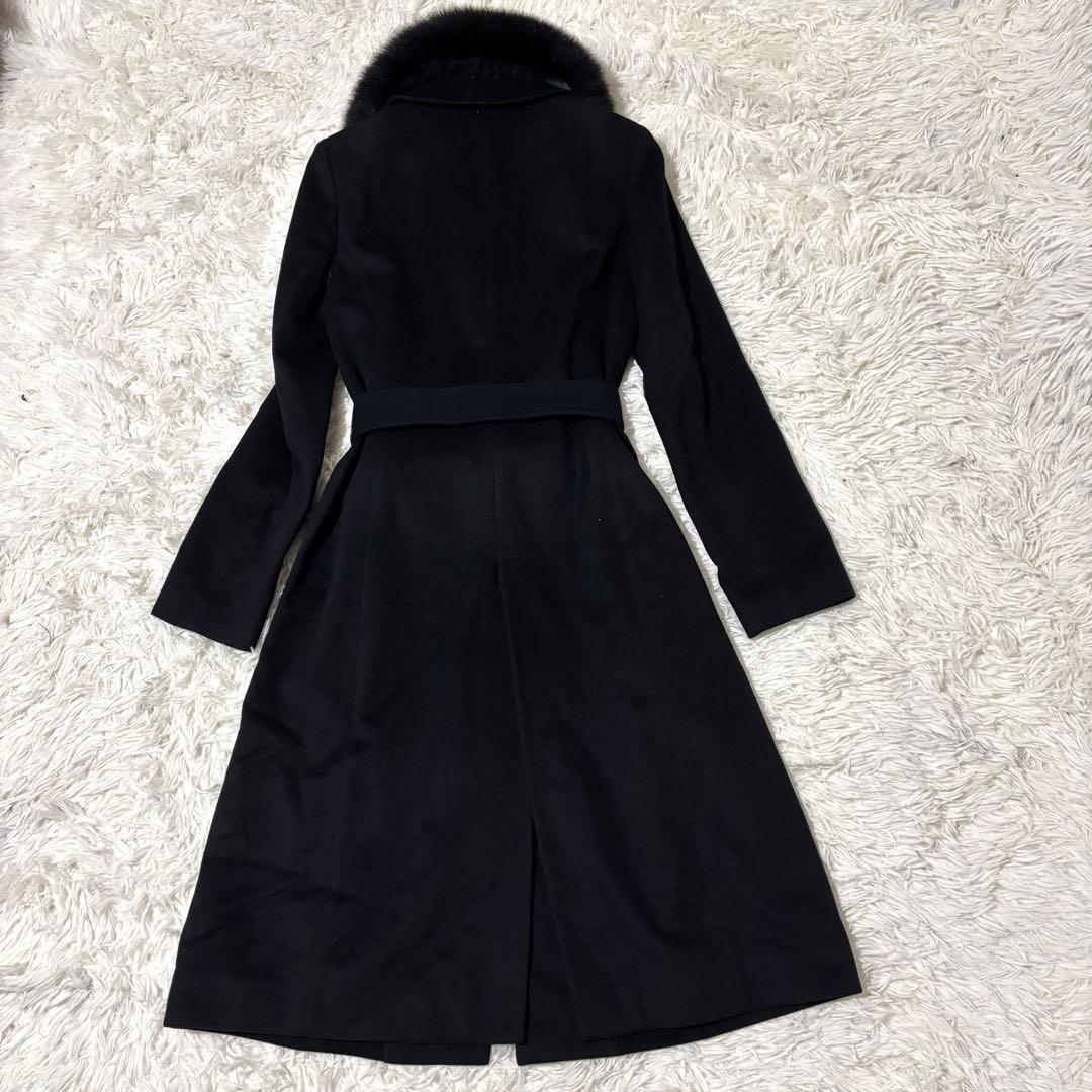 【美品】ANAYI アナイ カシミヤ100％ ロングコート フォックスファー