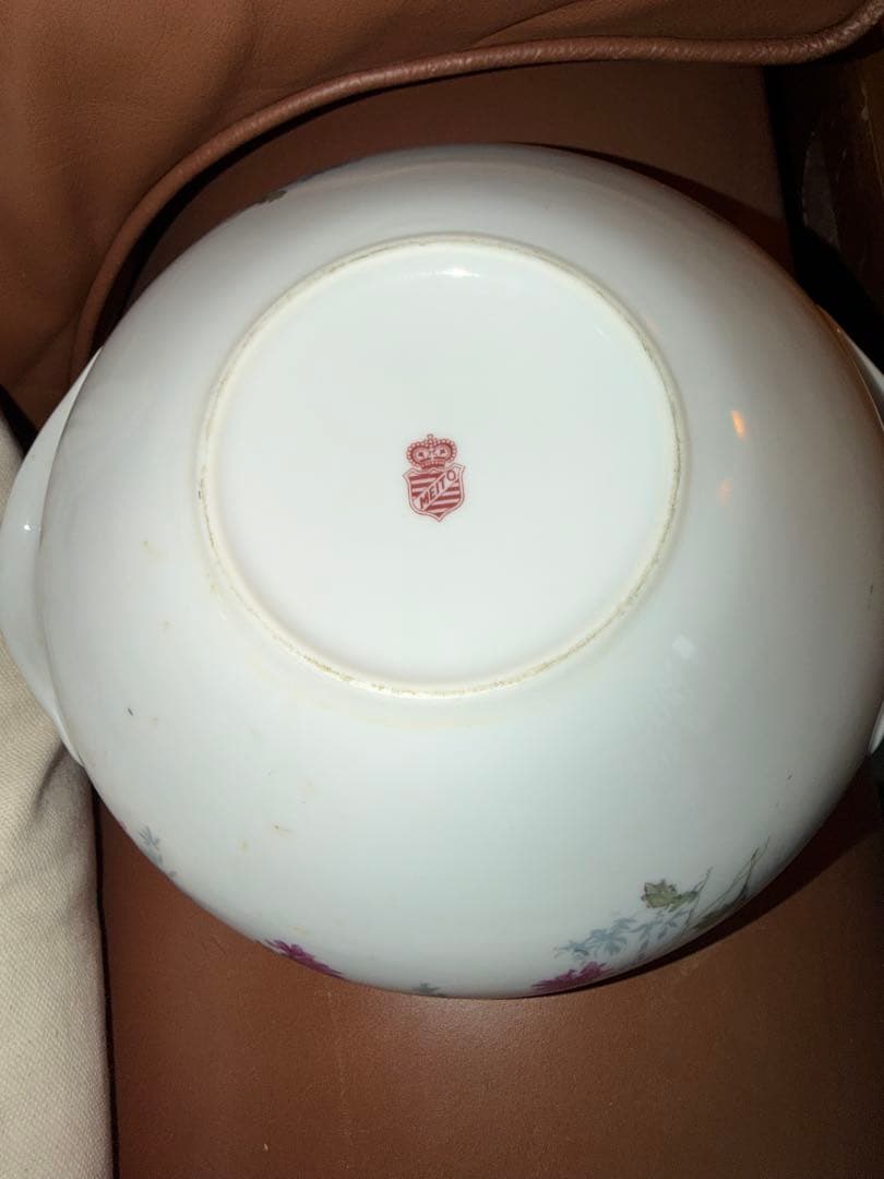 HOYA 昭和３０年初期　　骨董品retina 花柄　フタ付きルー皿と深皿2枚