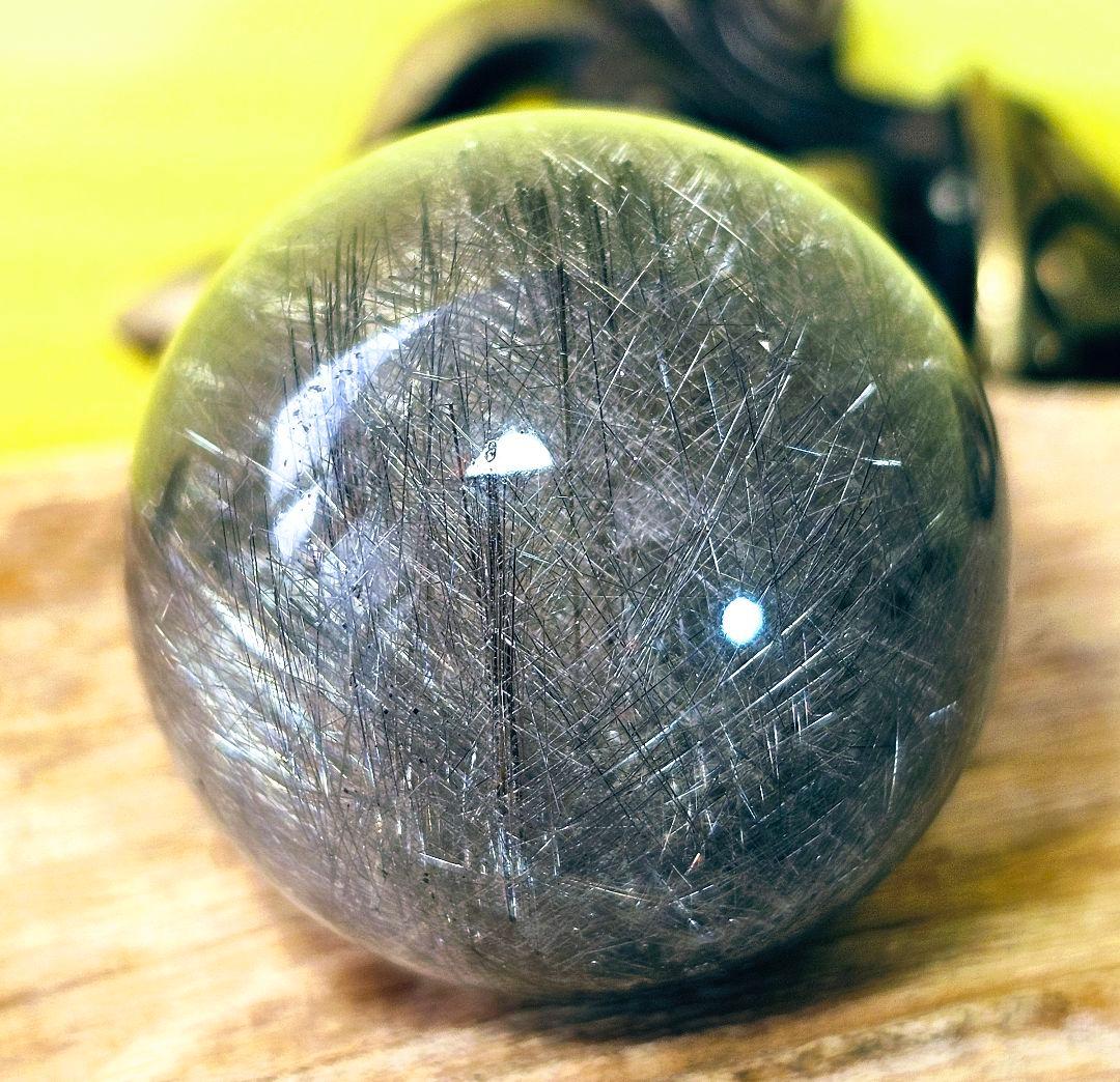 針が沢山入った‼️ブラジル産 プラチナシルバールチル 丸玉