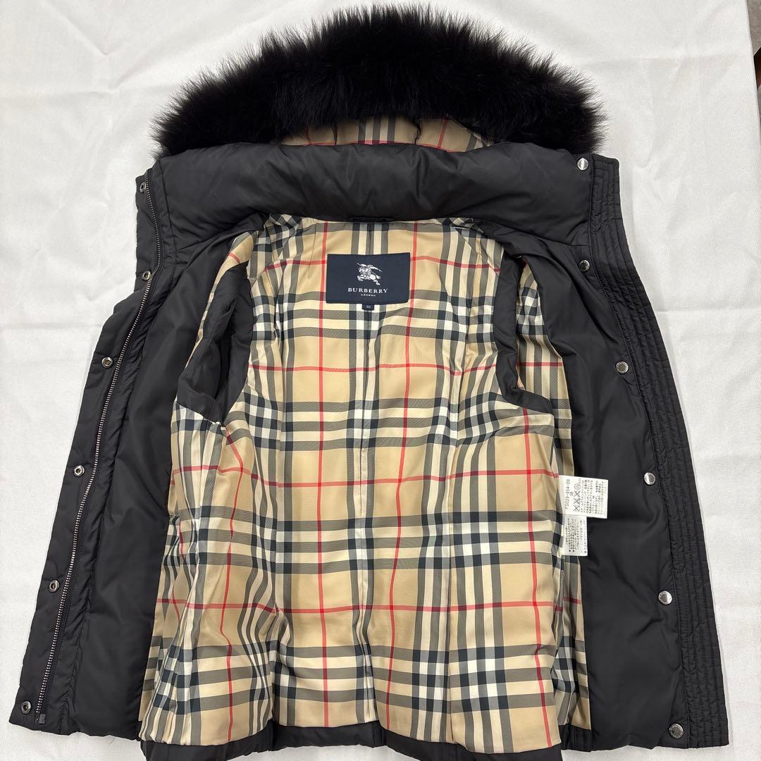 美品✨バーバリーロンドン ダウンベスト 3way ブルーフォックスファー