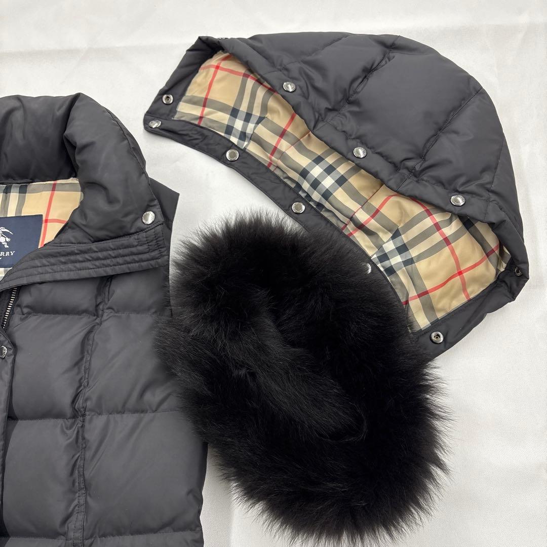 美品✨バーバリーロンドン ダウンベスト 3way ブルーフォックスファー